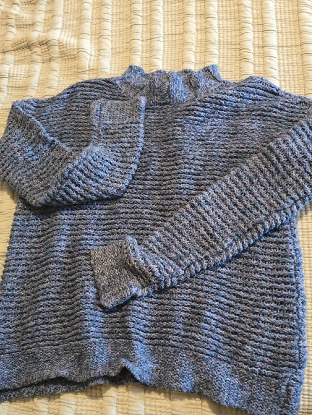 St. John's Bay Blue Speckled Cowl Neck Sweater